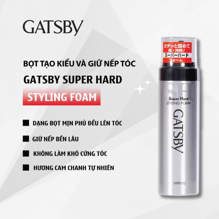 Bọt tạo kiểu tóc Gatsby Styling Foam Super Hard Wax for men