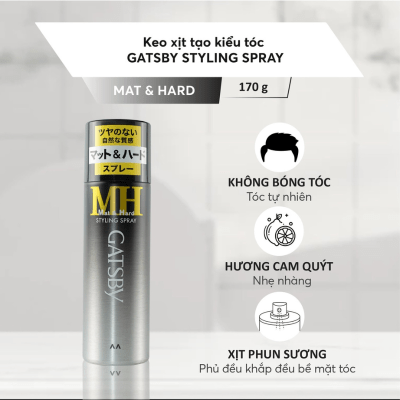 Gatsby Styling Spray Mat Hard 2 - Wax for men Gatsby Styling Spray Mat Hard 2 - Wax for men